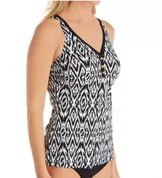 Dynamic Nature Tankini Crossback Swim Top Black/White 8D