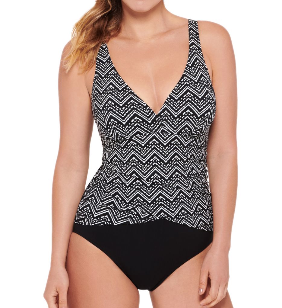 Kuta Zig Zag D-Cup V-Neck One Piece Swimsuit-acs