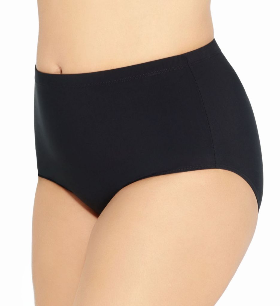 Solid Plus Size High Waist Swim Bottom