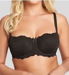 Jorja Padded Balconnet Underwire Bra Liquorice 36D