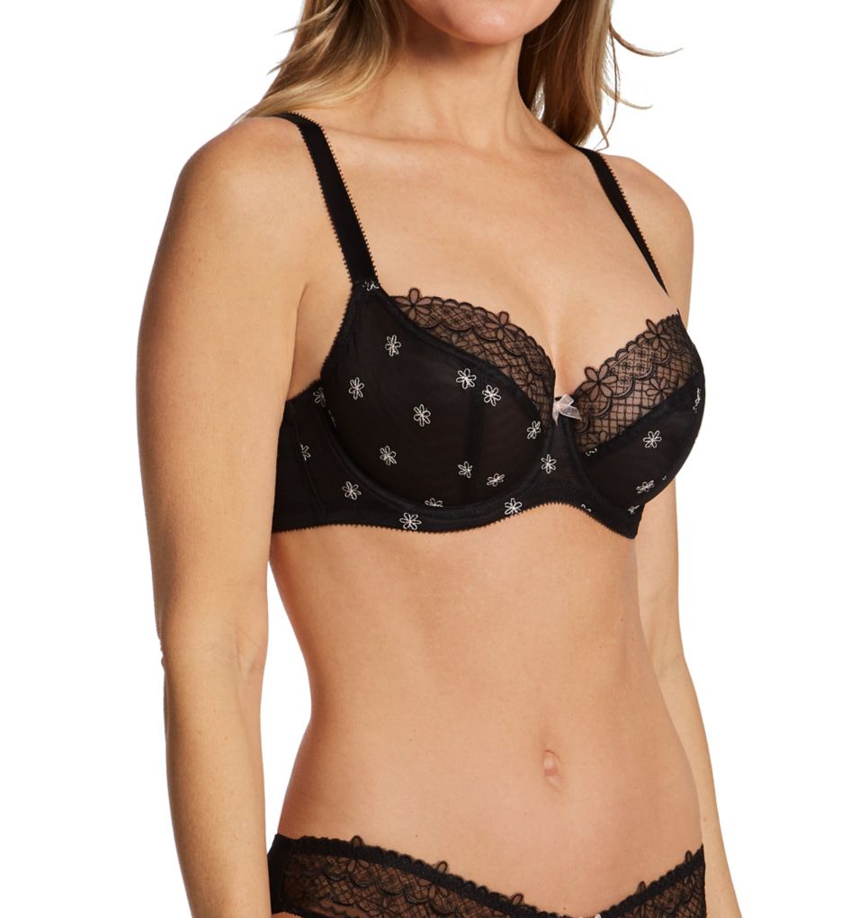 Cleo by Panache Women's Blossom Balconette Underwire Bra in Black | Size 36H | HerRoom.com