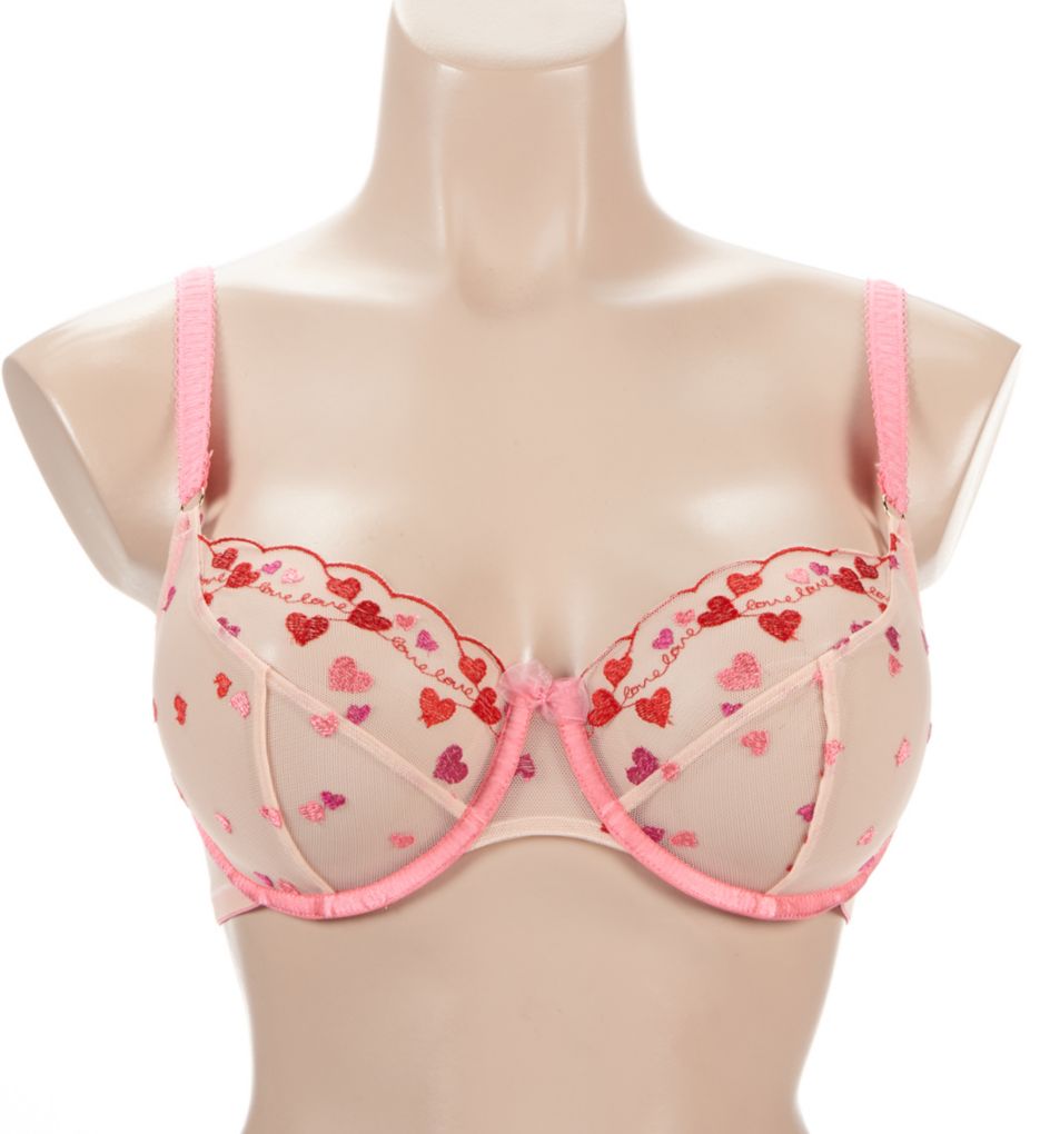 Belle Bra by Cleo, Pink/Red, Balconette Bra