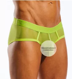 Mesh Sports Brief With Contour Pouch Citrus Green M