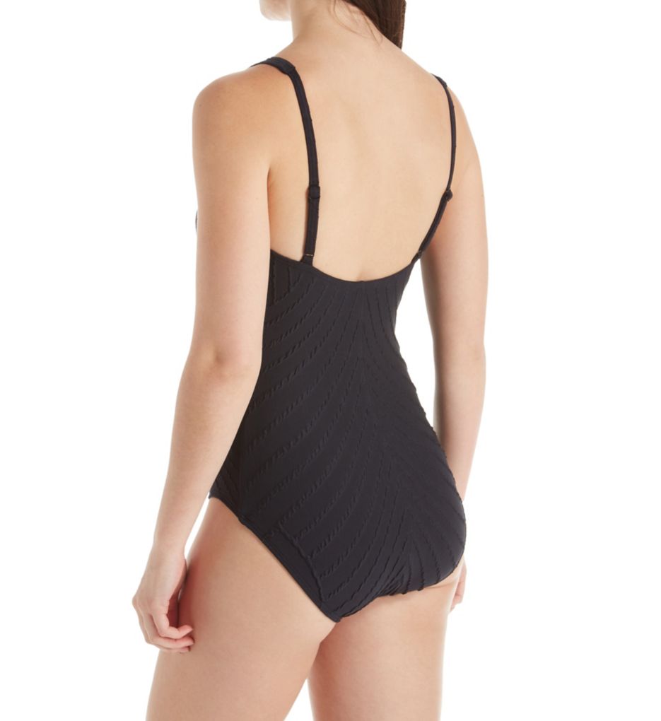 Texture Classic Cut Shaping One Piece Swimsuit