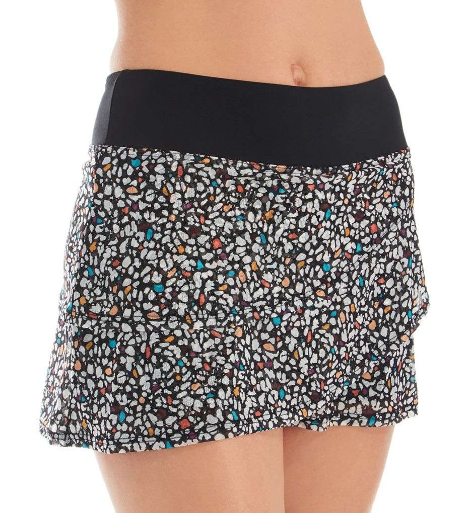 Terrazzo Mesh Layer Skort Swim Bottom