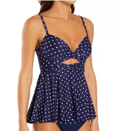 Tropical Spot Icon Twist Tankini Swim Top