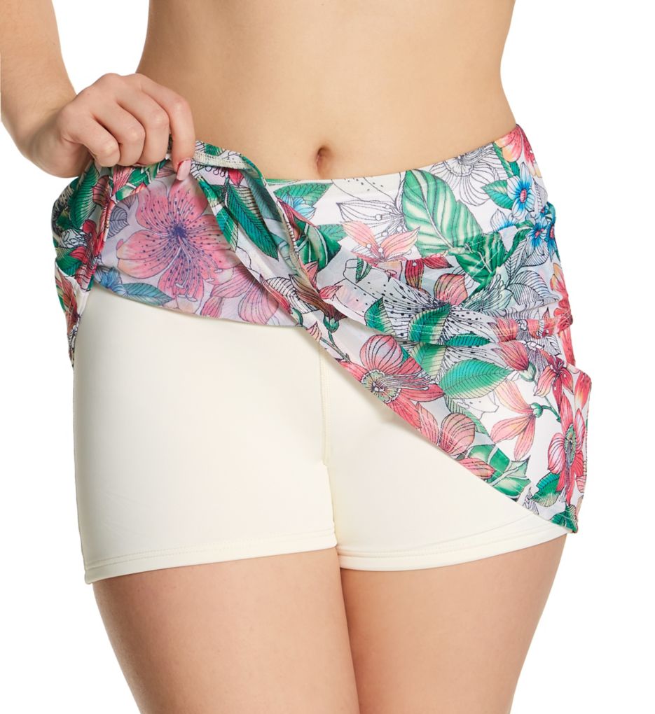 Aloha Allure Mesh Layer Skort Swim Bottom-cs1