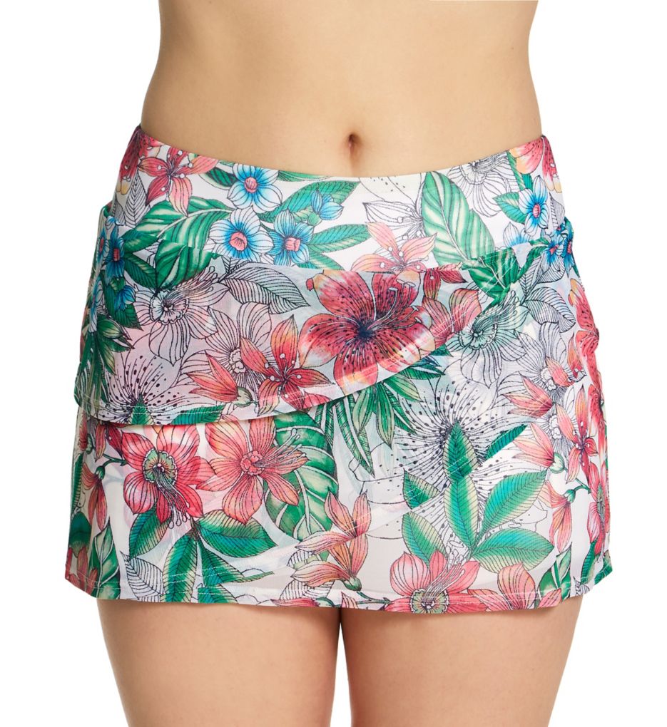 Aloha Allure Mesh Layer Skort Swim Bottom-fs