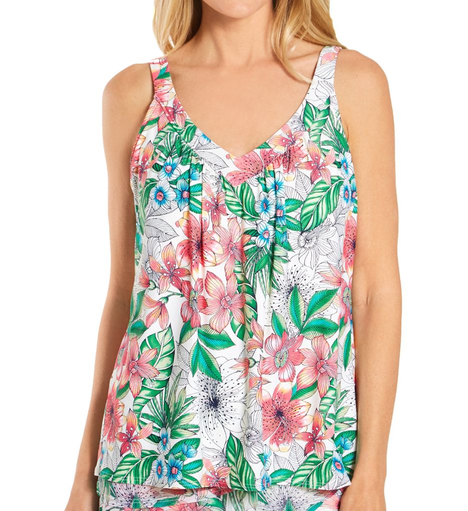 Aloha Allure V-Neck Bra Sized Tankini Swim Top-fs