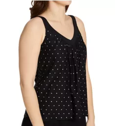 Metallic Dot Core V-Neck Tankini Swim Top