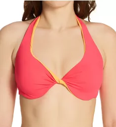 Color Block Pop Bra Sized Twist Bikini Swim Top