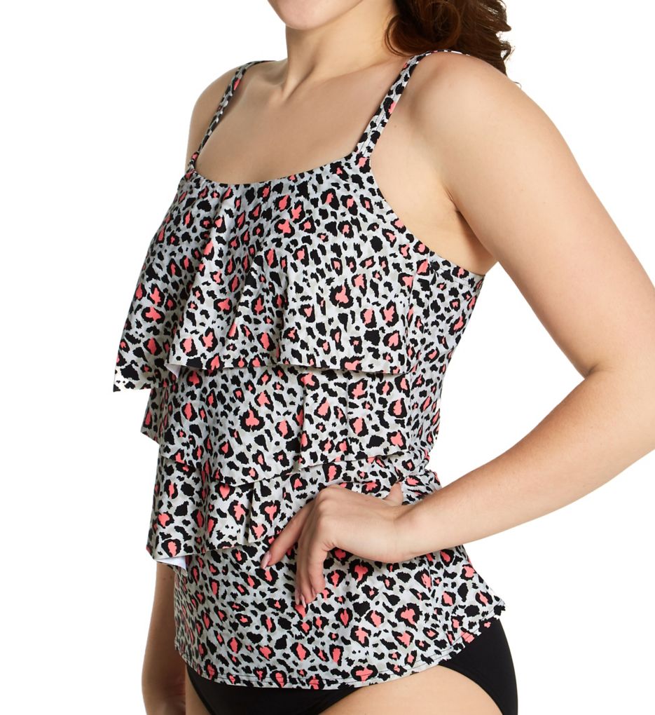 Wild Card Aura Ruffle Bra Sized Tankini Swim Top-acs