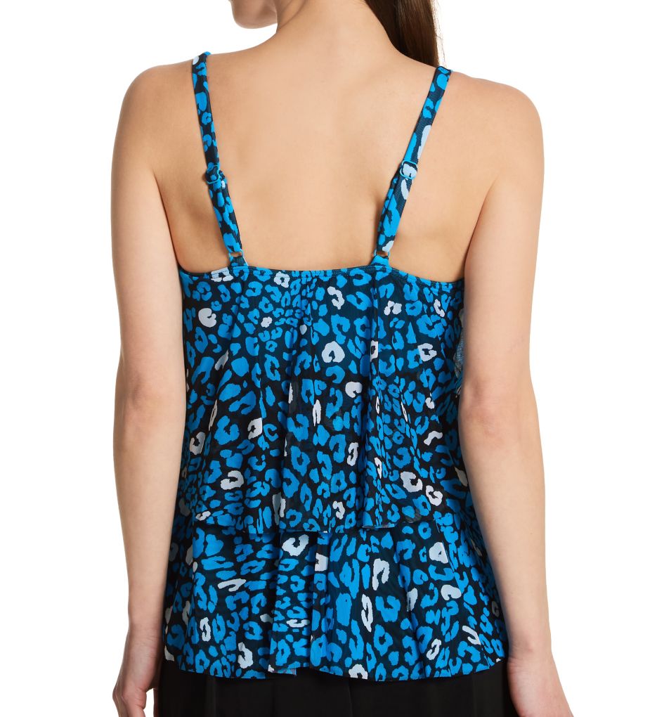 Antibes Leopard True Mesh Layer Tankini Swim Top-bs