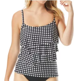 Riviera Dot Aura Ruffle Bra Sized Tankini Swim Top