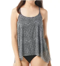 St. Tropez Leopard Current Mesh Tankini Swim Top