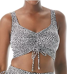 St. Tropez Leopard Knock Out Shirred Bikini Top
