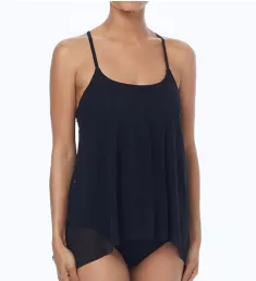 Classic Solids Underwire Tankini Swim Top Black 32C