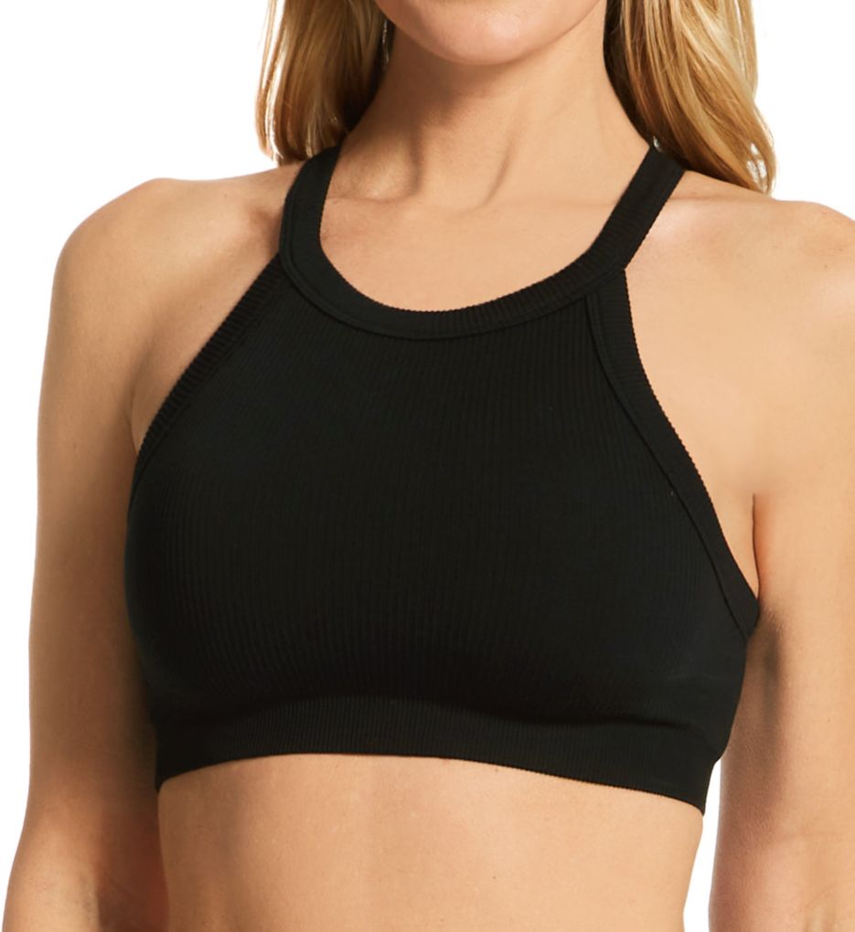 Studio Rib Cropped Racerback Bra