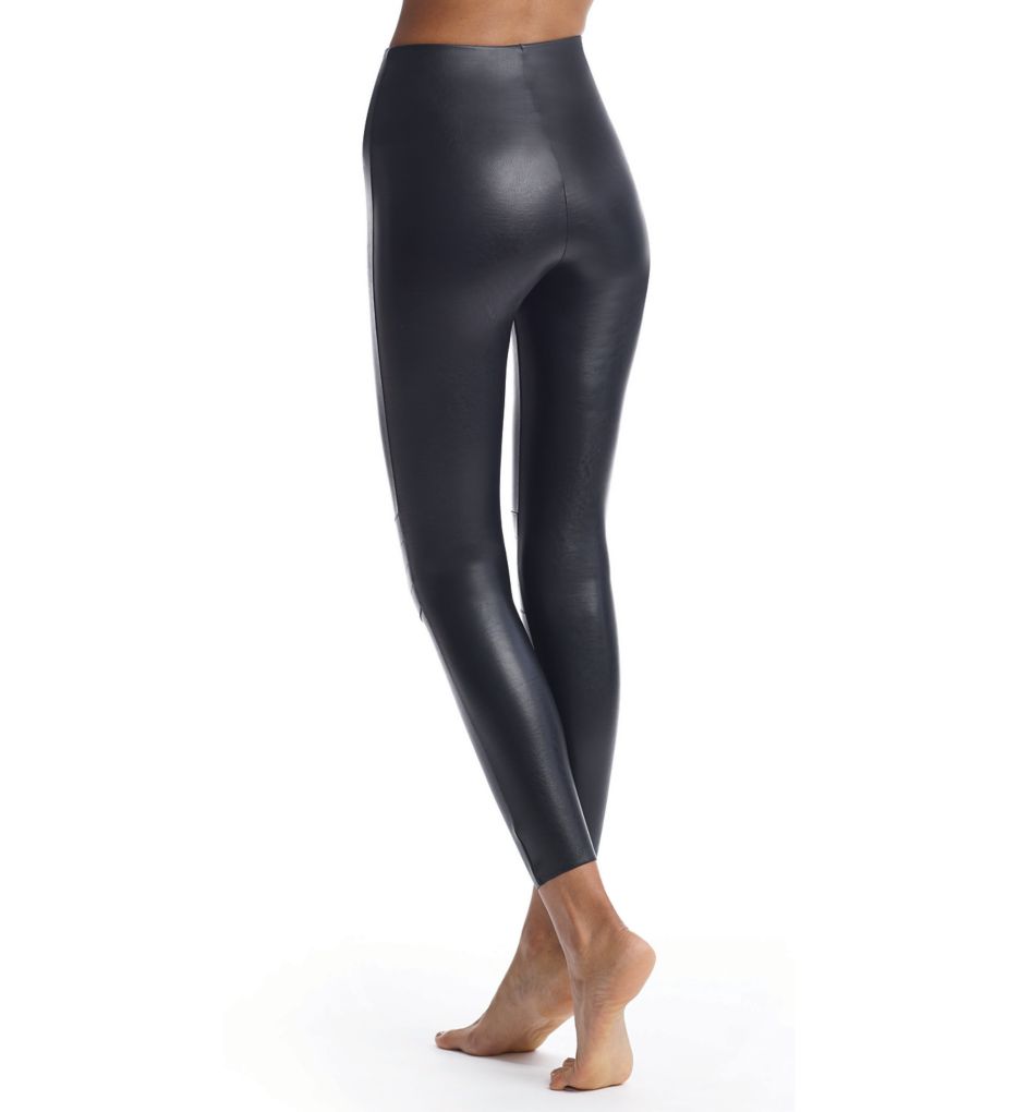 Commando Faux Leather Flared Legging with Perfect Control Black