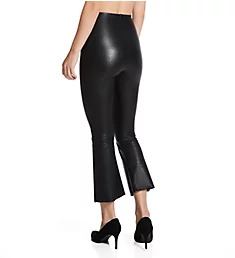 Faux Leather Flare Cropped Pants Black S