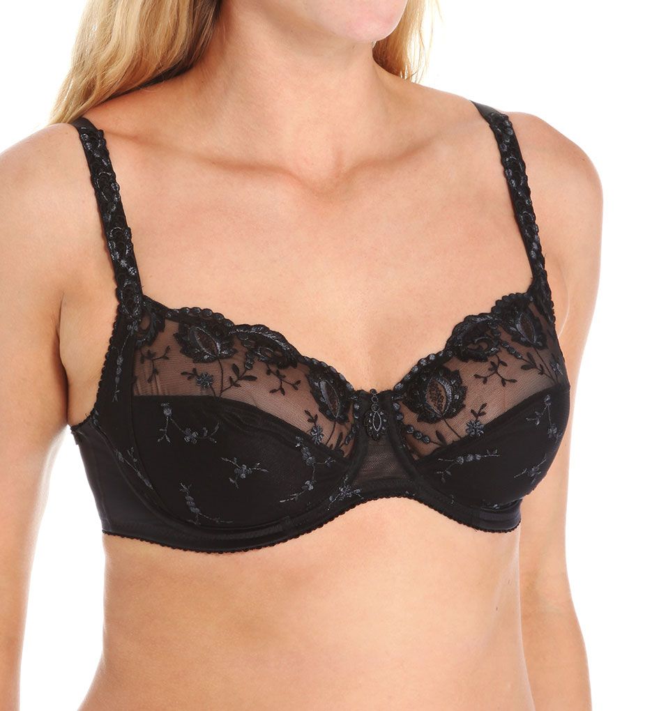 Conturelle Women's Provence Full Cup Underwire Bra in Black | Plus Size 38I | HerRoom.com