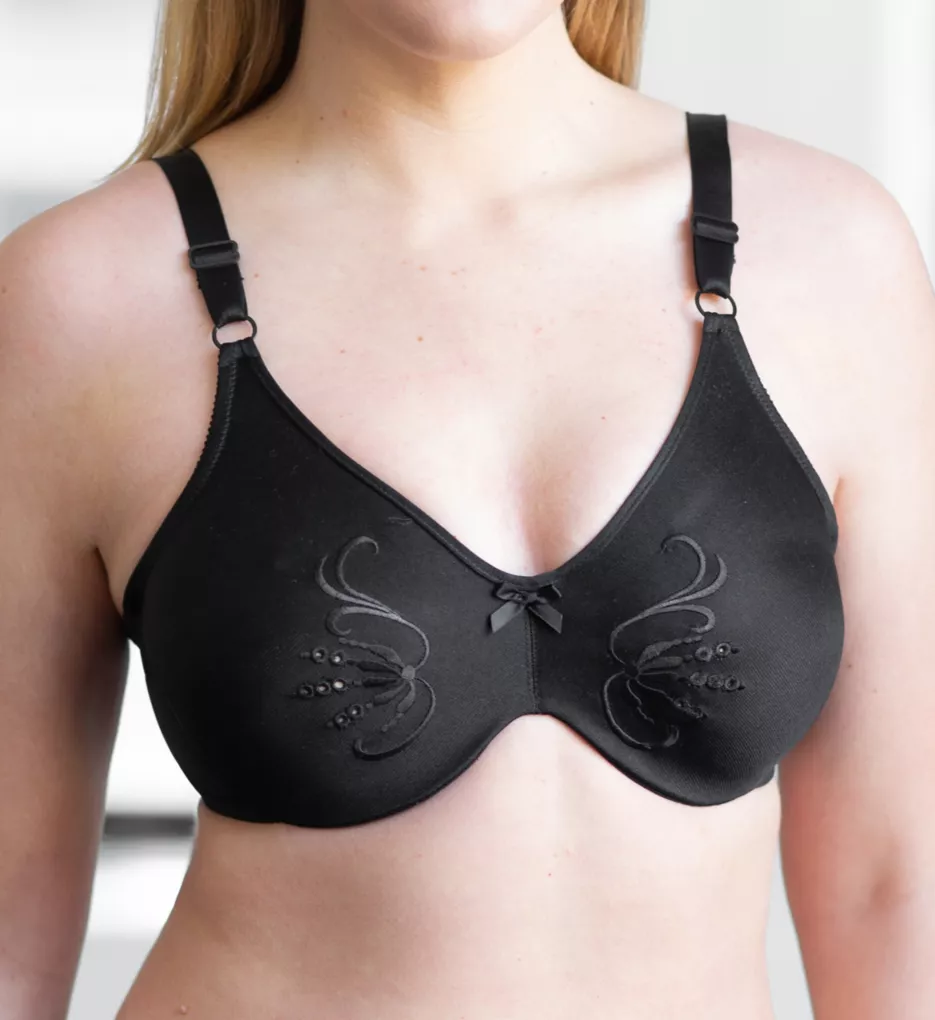 Cortland Intimates Women's Full Figure Underwire Seamed Cup Bra 7101,  Black, 48C at  Women's Clothing store