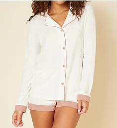 Bella Long Sleeve Short Pajama Set Moon Ivory/Mandorla XS