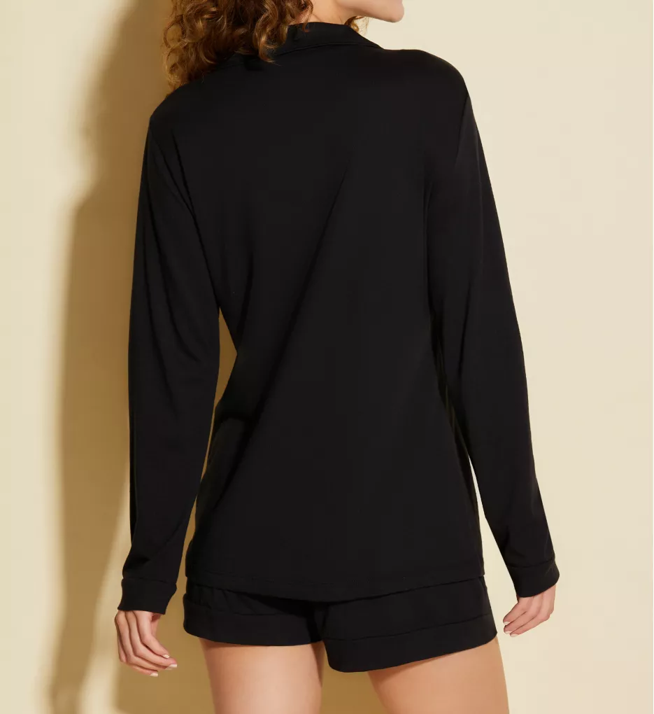 Bella Long Sleeve Short Pajama Set Black XS