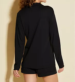 Bella Long Sleeve Short Pajama Set Black 2X