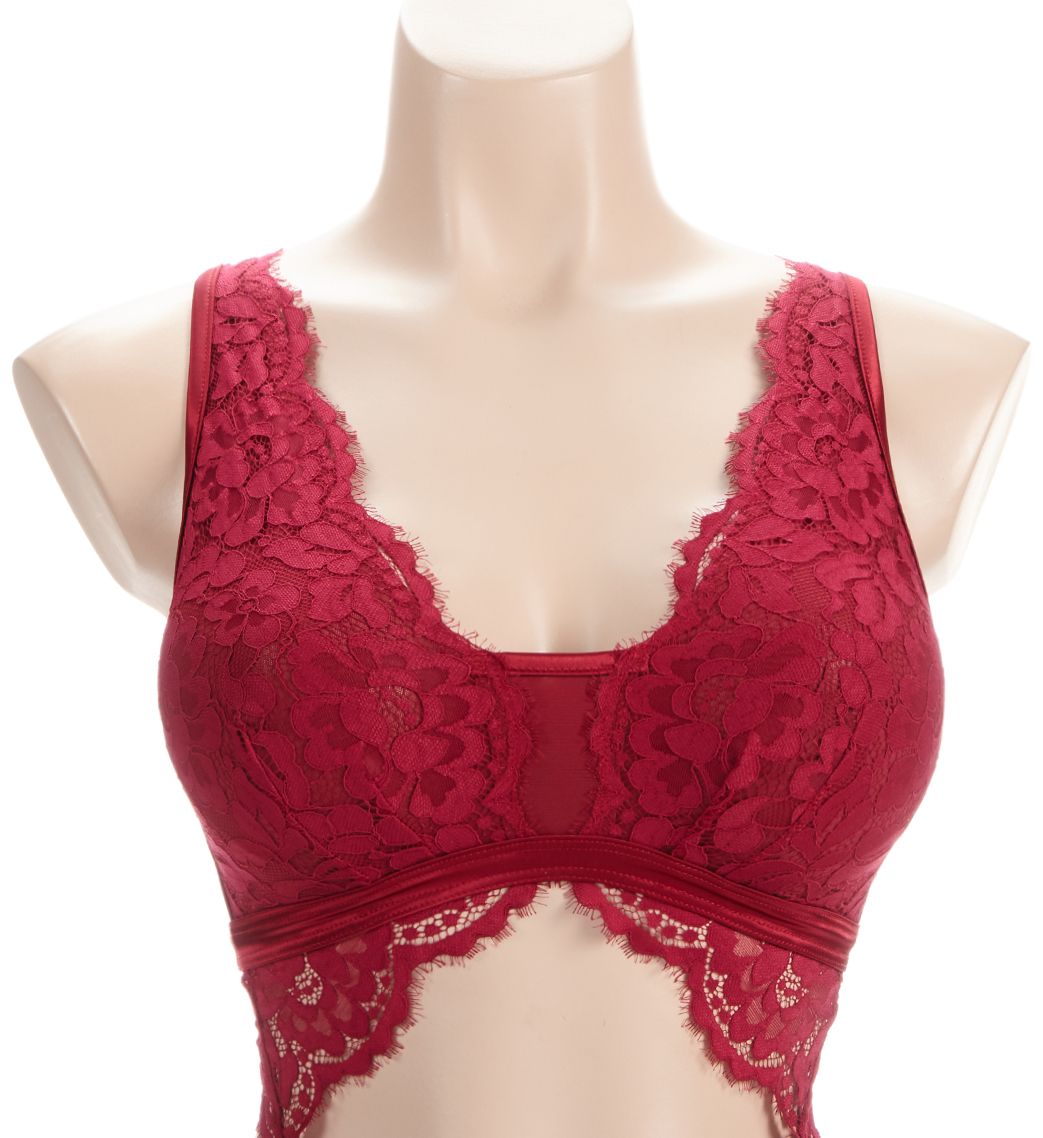 Cosabella Magnolia Curvy Tall Triangle Bralette Deep Ruby S  - Image 1