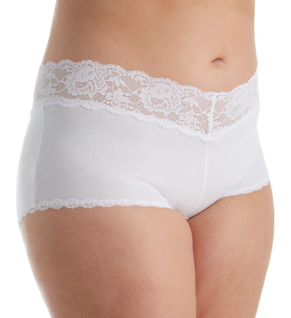 Cosabella : Cosabella N0741P Never Say Never Cheekie Low Rise Hotpant Plus Size (White XL)