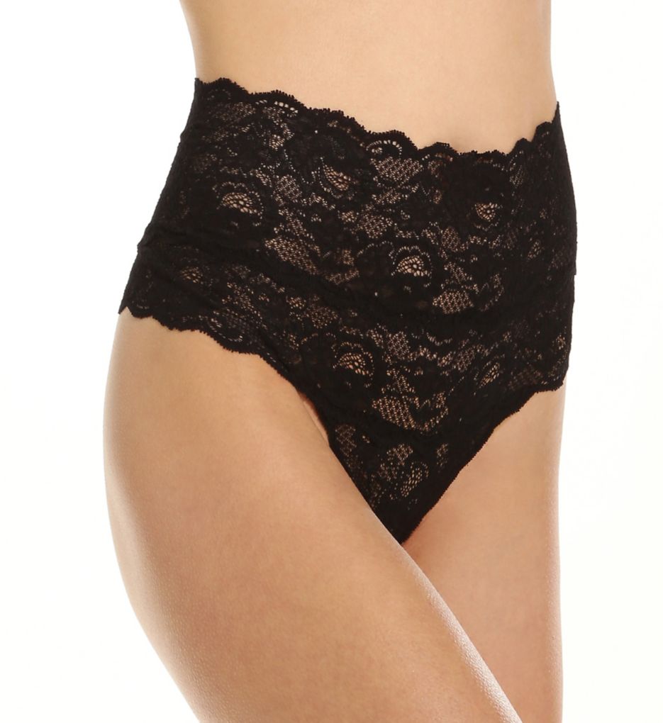 Cosabella Women's Never Say Never High Rise Thong Panty in Black | Size Medium/Large | HerRoom.com