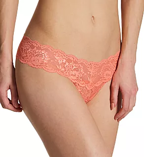 Never Say Never Cutie Low-Rider Lace Thong Coral Breeze O/S
