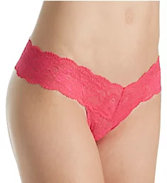 Never Say Never Cutie Low-Rider Lace Thong Hot Pink O/S