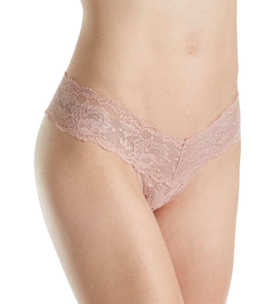 Cosabella Women's Never Say Never Cutie Low-Rider Lace Thong Panty in Beige | HerRoom.com