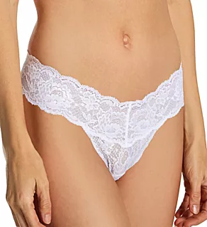 Never Say Never Cutie Low-Rider Lace Thong White O/S