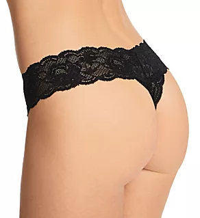 Never Say Never Cutie Low-Rider Lace Thong Black O/S