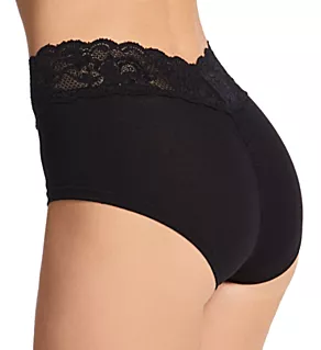 Never Say Never Cotton Peachie Boyshort Panty Black S/M