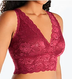 Never Say Never Curvy Plungie Longline Bralette Deep Ruby XS
