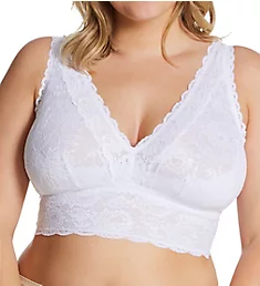 Never Say Never Curvy Plungie Longline Bralette White XS