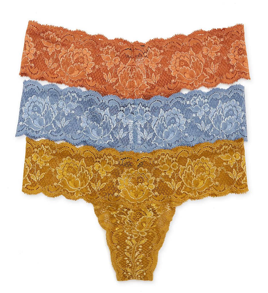 Cosabella : Cosabella NSM0321 Never Say Never Metallic Cutie Thongs - 3 Pack (Copper/SilverBlue/Gold O/S)
