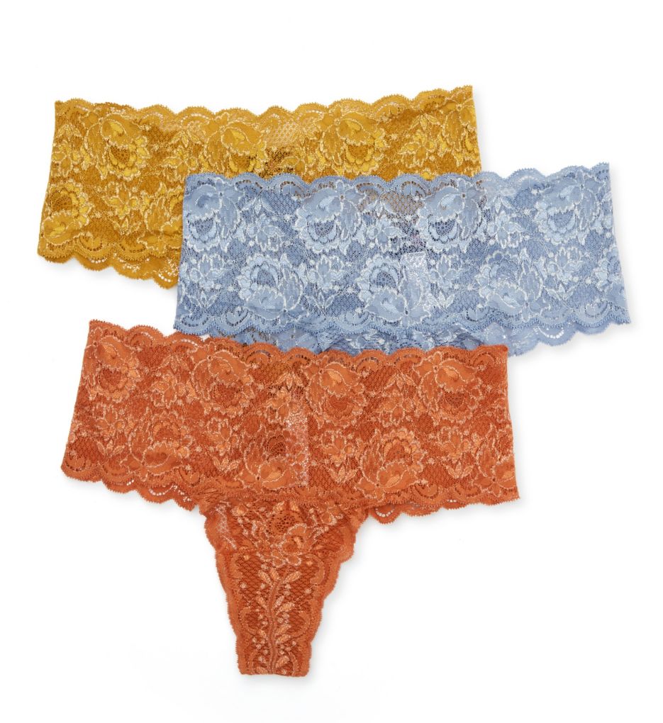 Cosabella : Cosabella NSM3343 Never Say Never Metallic Comfie Thongs - 3 Pack (Copper/SilverBlue/Gold S/M)