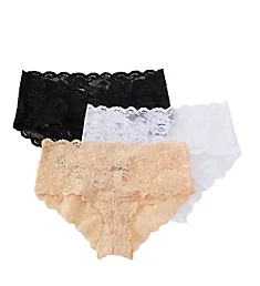 Never Say Never Hottie Hotpant Panty - 3 Pack Black/Blush/White S/M