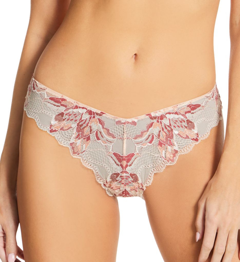 Cosabella Women's Paradiso Embroidered Thong Panty in Sahara | Size Medium/Large | HerRoom.com