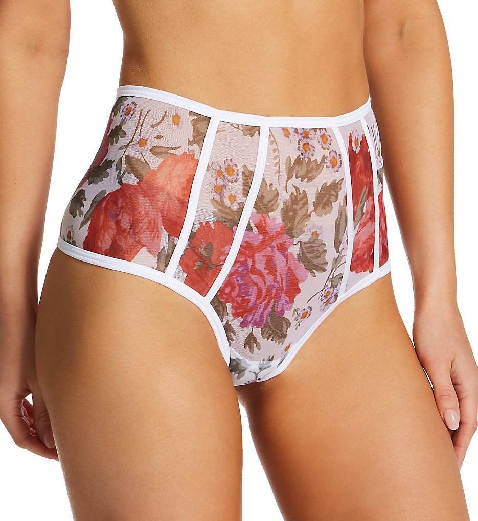 Cosabella >> Cosabella SAR0561 Sardegna Printed Highwaist Bikini Panty (Peony Floral/ White XL)