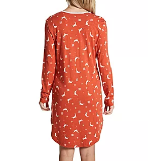 Ski Trip Long Sleeve Sleep Shirt Sahara Ski L