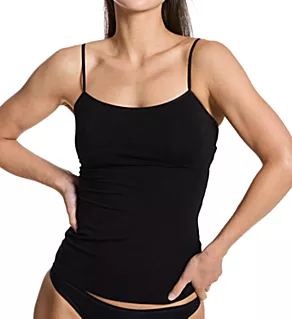 Talco Long Camisole with Shelf Bra Black S