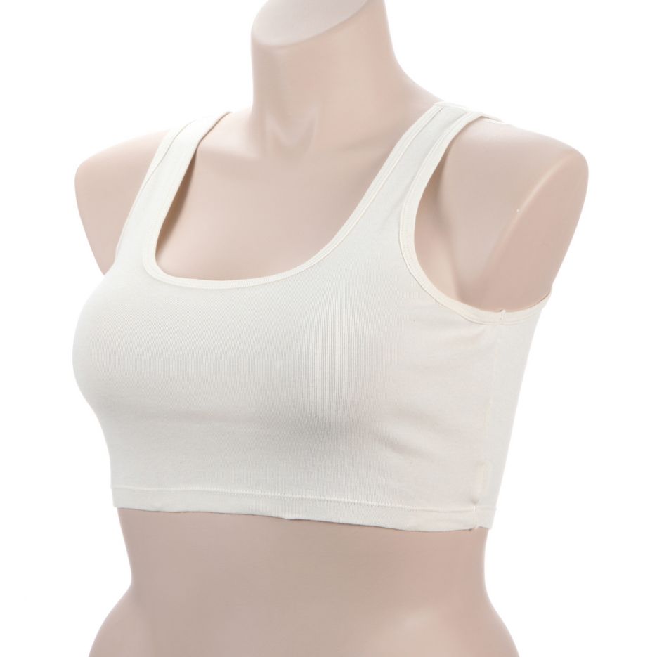 Cottonique Hypoallergenic Organic Cotton Rib Bra Liner for Women