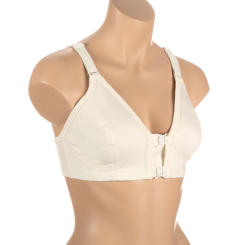 Cottonique Women's Hypoallergenic Racer Back Front Closure Support Bra  Regular Made from 100% Organic Cotton