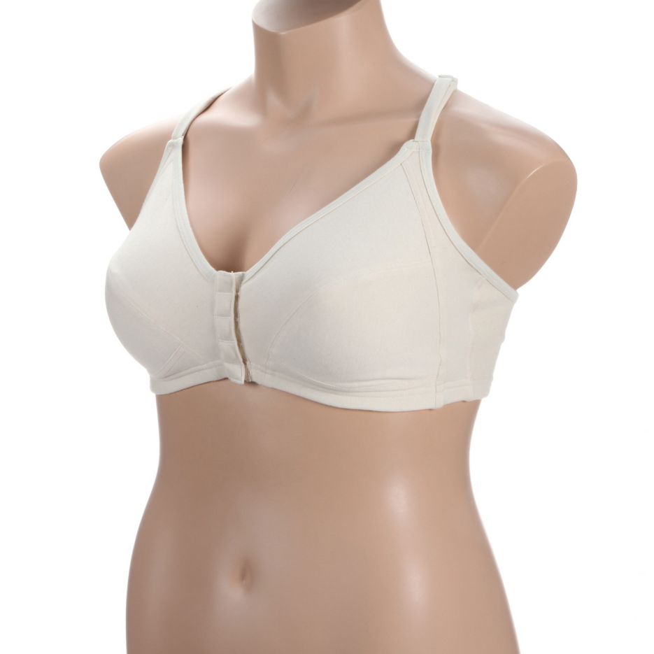 Women's Cottonique W12233 Deborah Latex-Free Support Wireless Racerback Bra  (Natural 36DD)